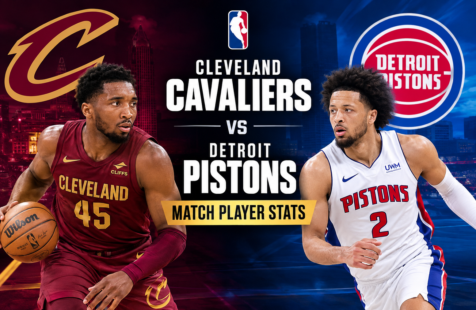 cleveland cavaliers vs detroit pistons match player stats