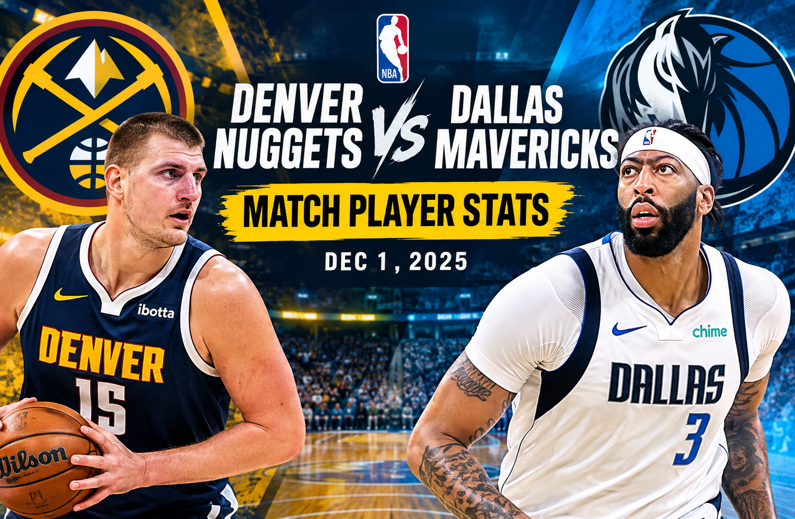 denver nuggets vs dallas mavericks match player stats