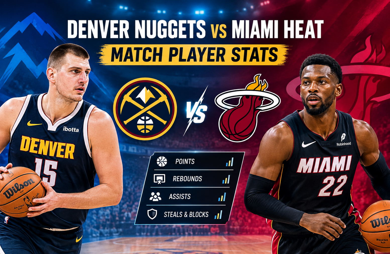 denver nuggets vs miami heat match player stats