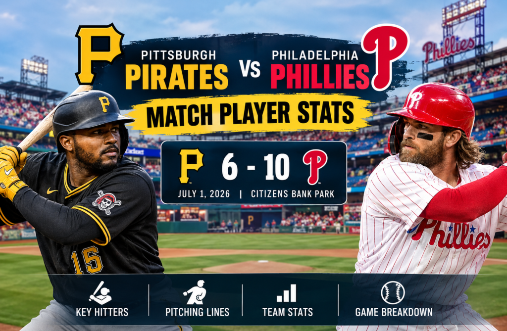 Pittsburgh Pirates vs Phillies Match Player Stats