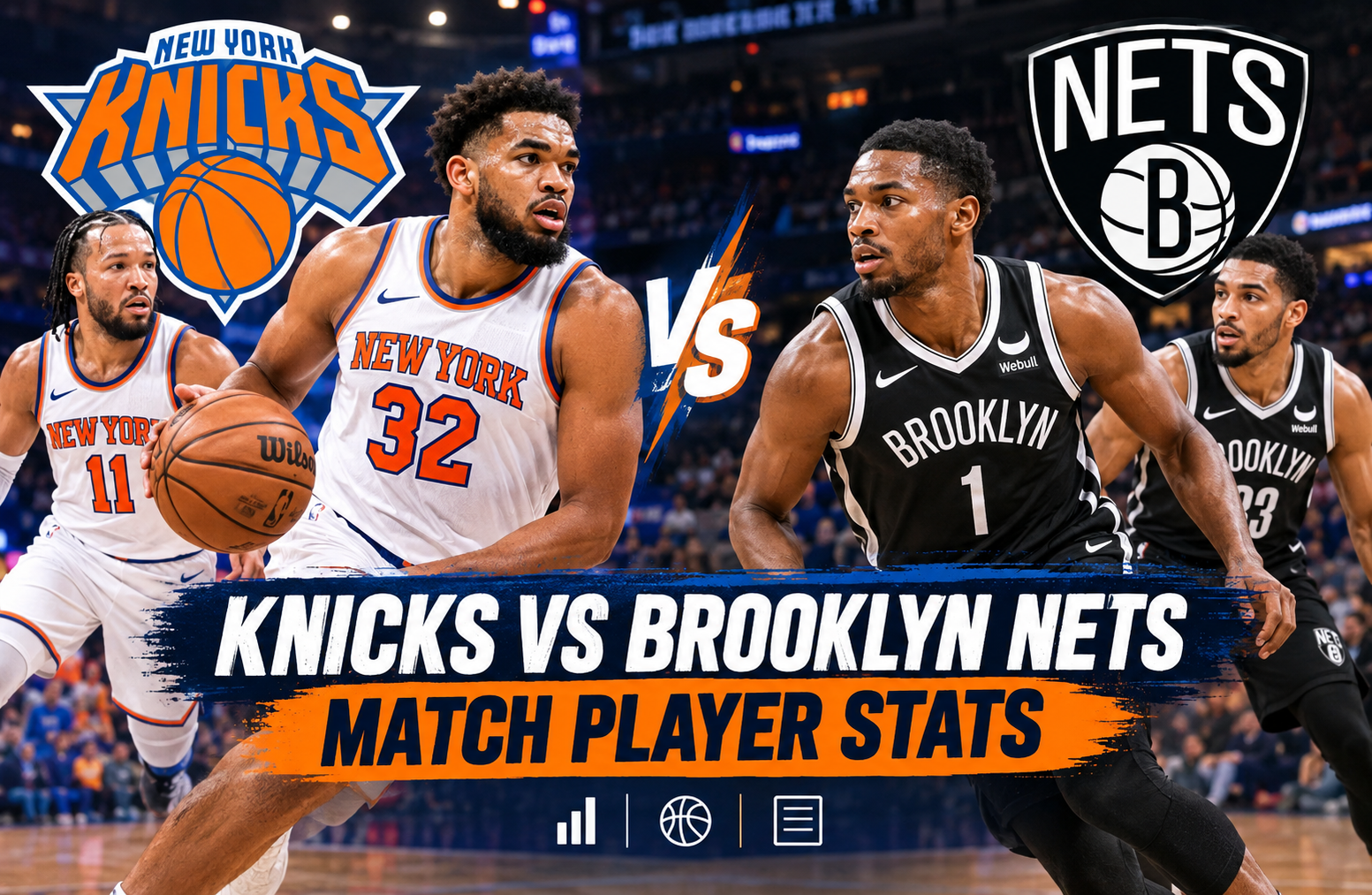knicks vs brooklyn nets match player stats