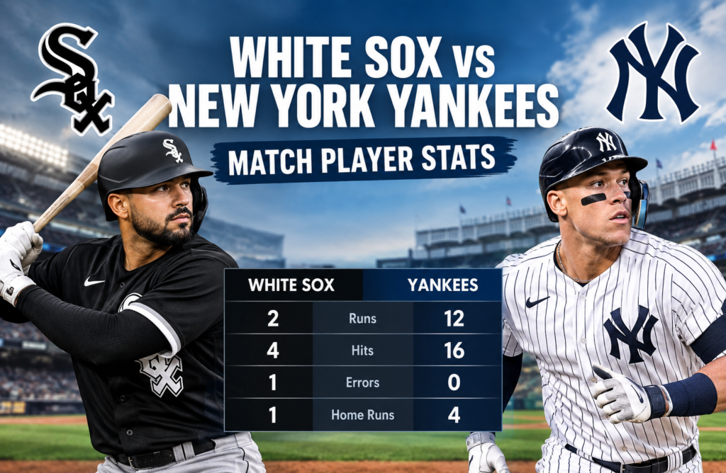 white sox vs new york yankees match player stats