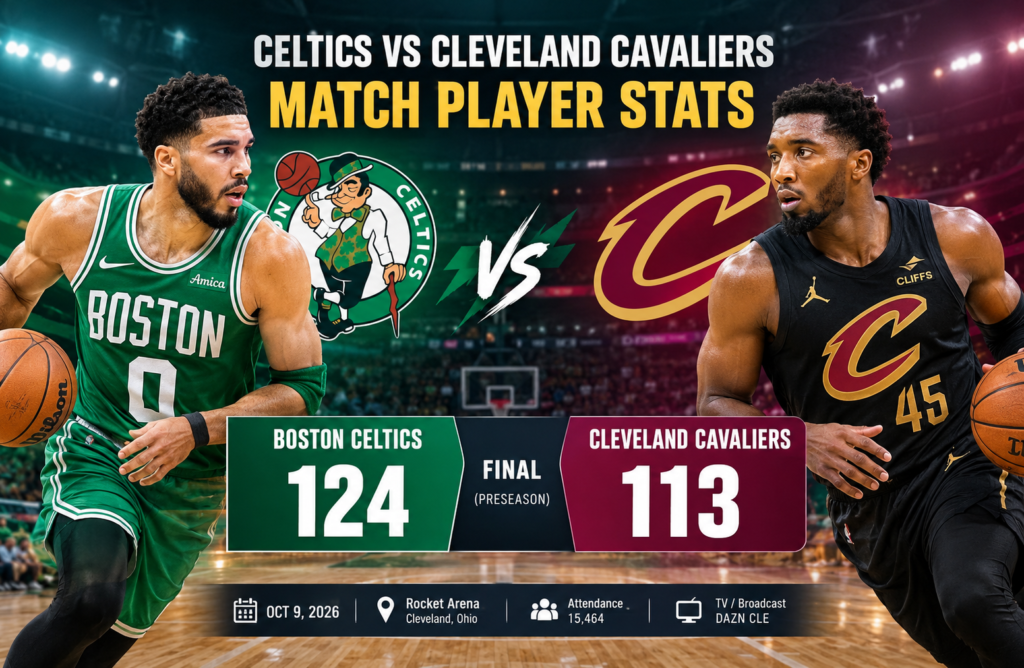 celtics vs cleveland cavaliers match player stats