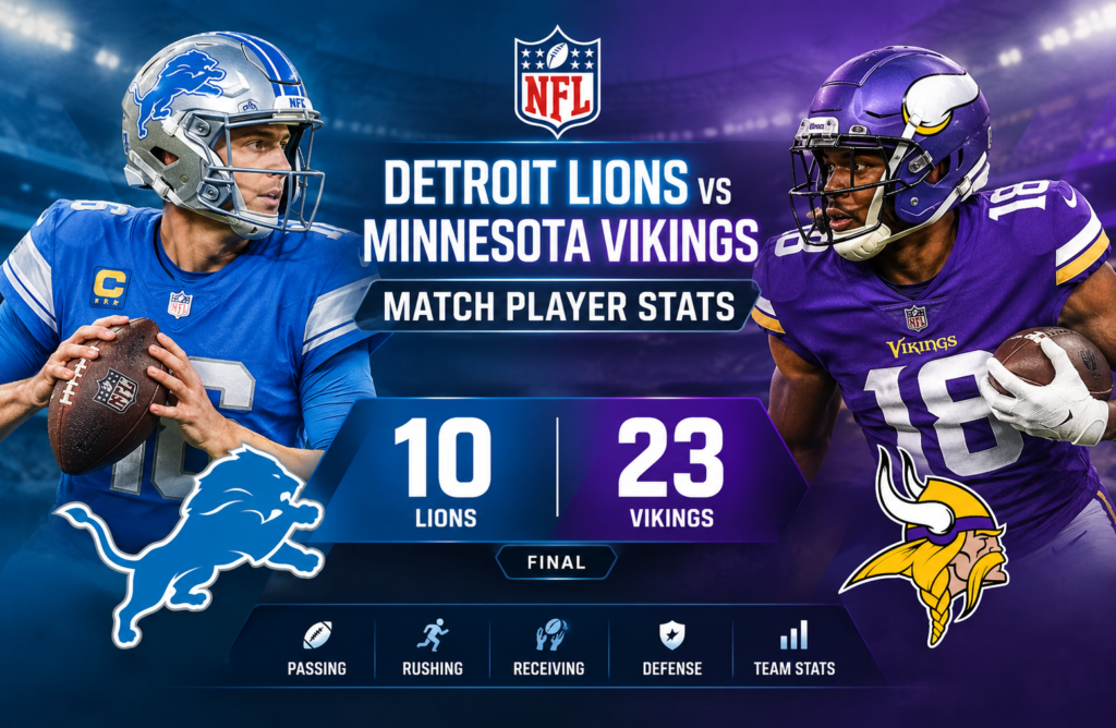 Detroit Lions vs Minnesota Vikings Match Player Stats