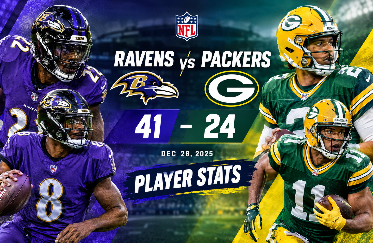 Baltimore Ravens vs Green Bay Packers Match Player Stats