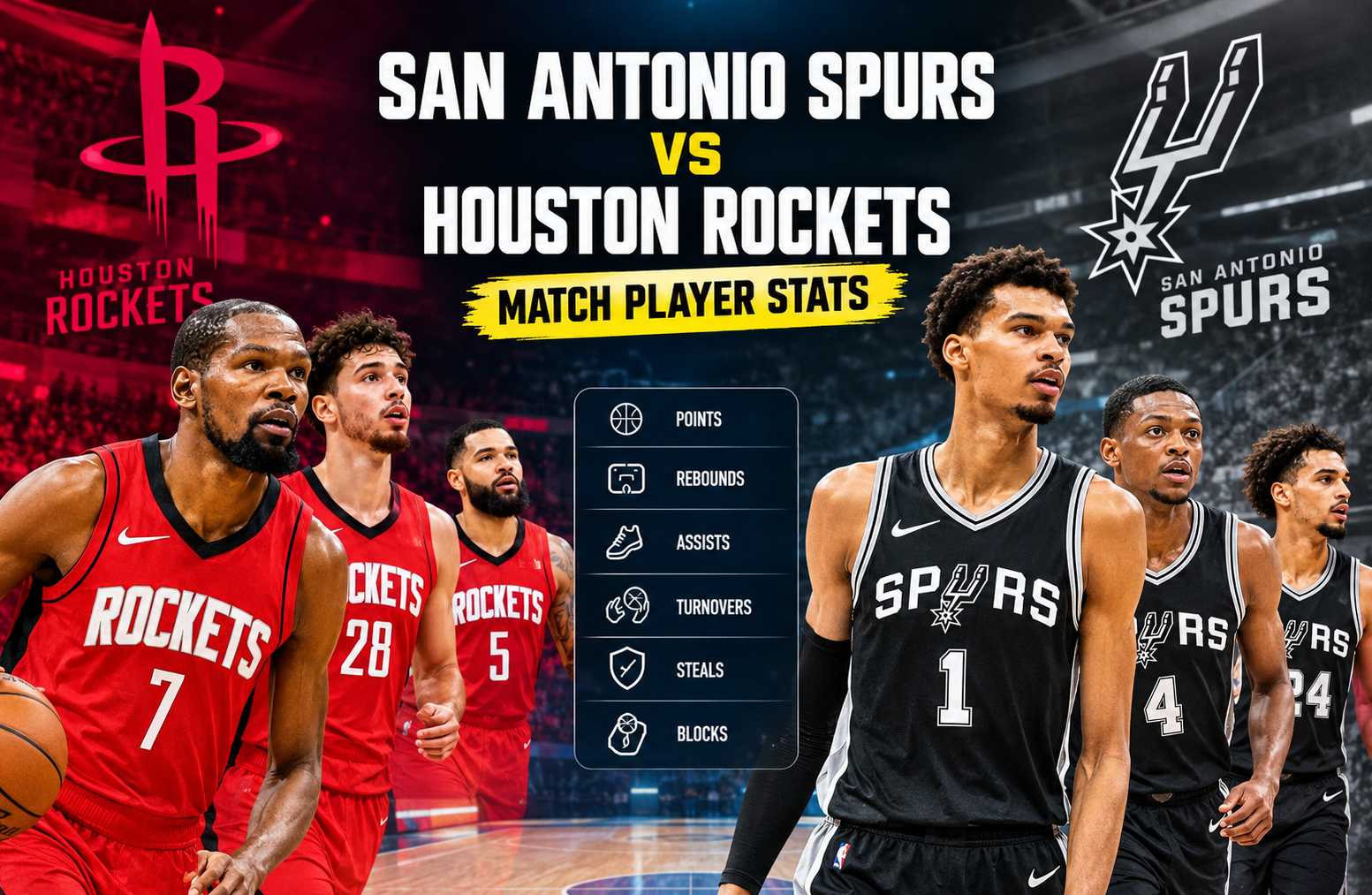 San Antonio Spurs vs Houston Rockets Match Player Stats