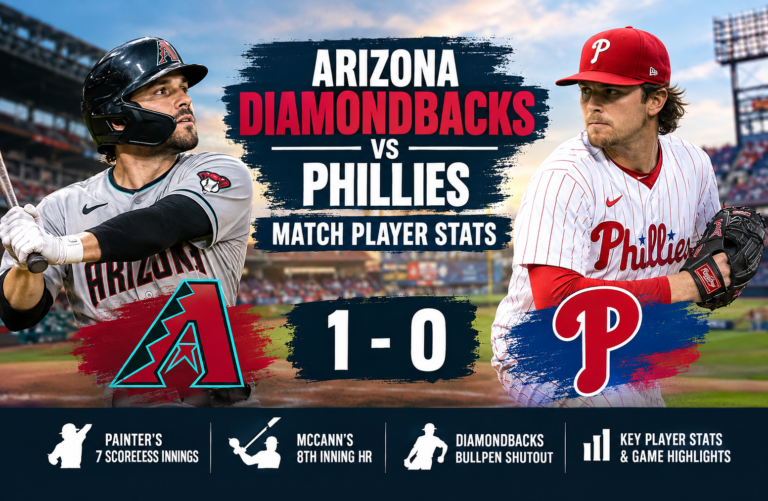 Arizona Diamondbacks vs Phillies Match Player Stats