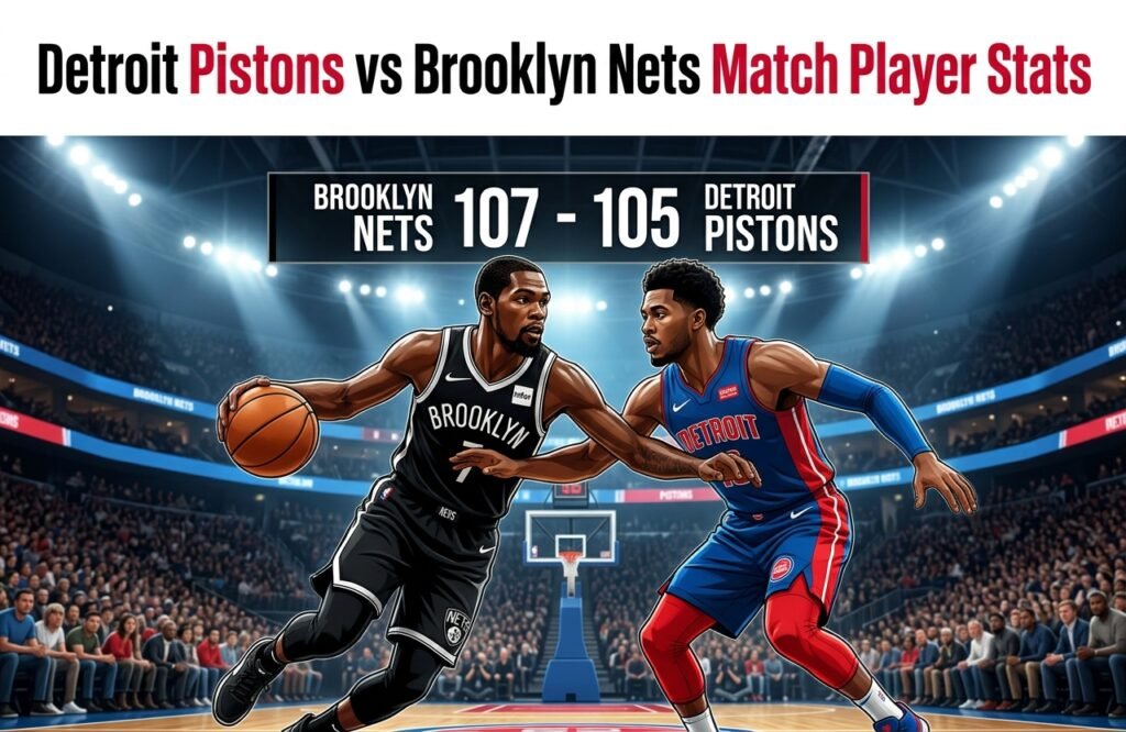 detroit pistons vs brooklyn nets match player stats