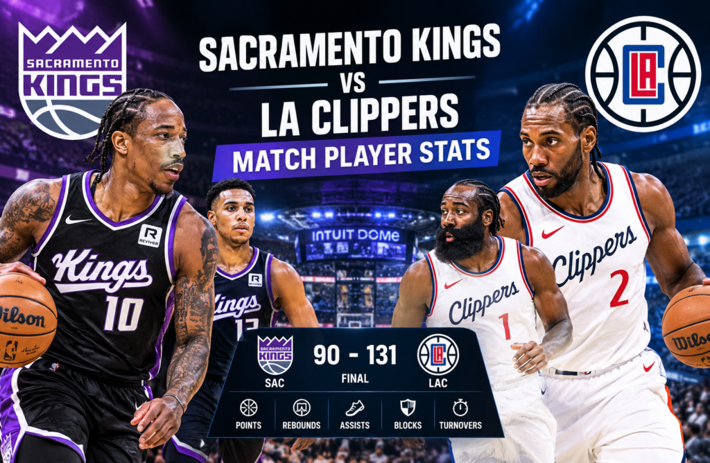 sacramento kings vs la clippers match player stats