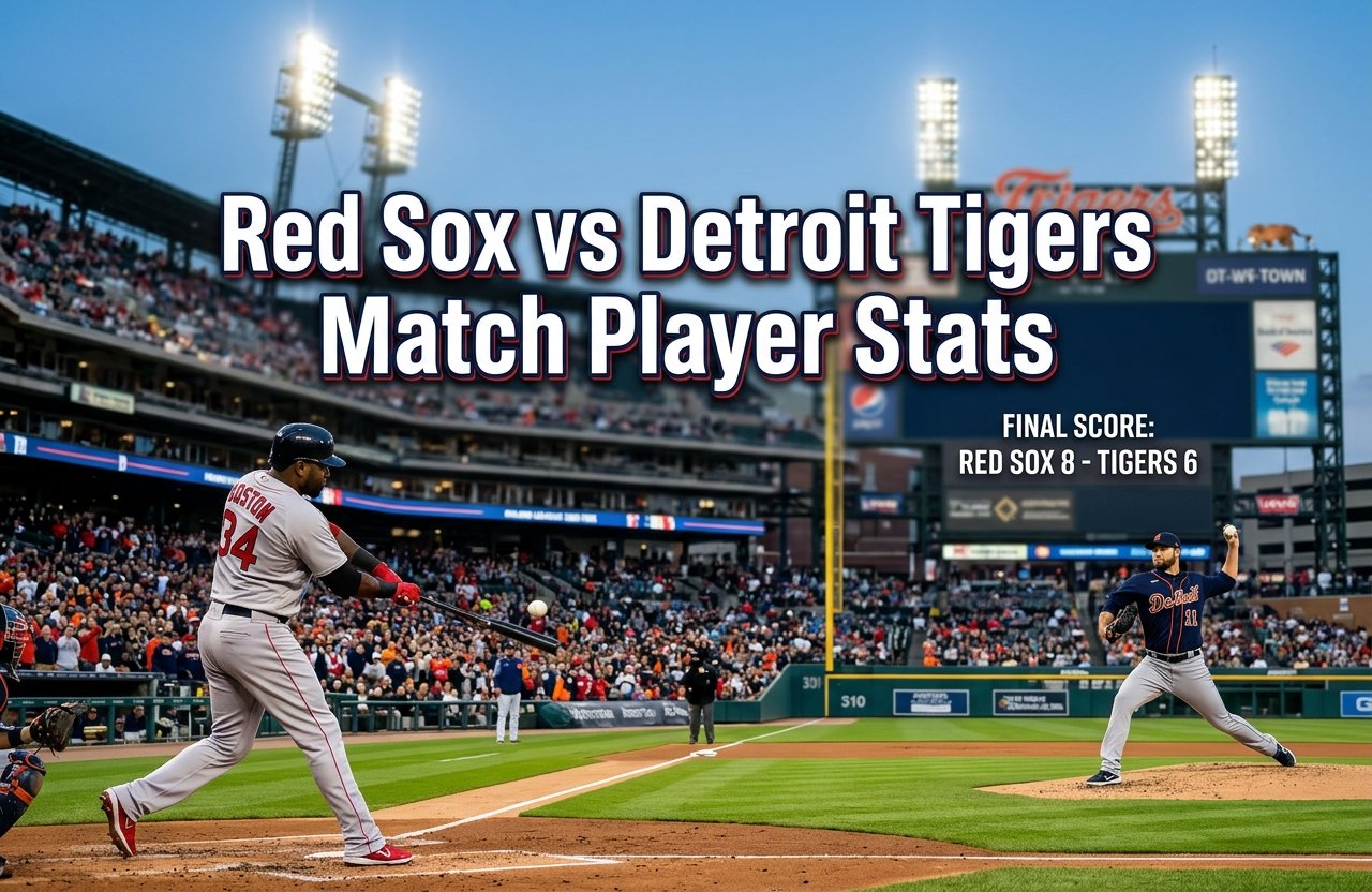 red sox vs detroit tigers match player stats