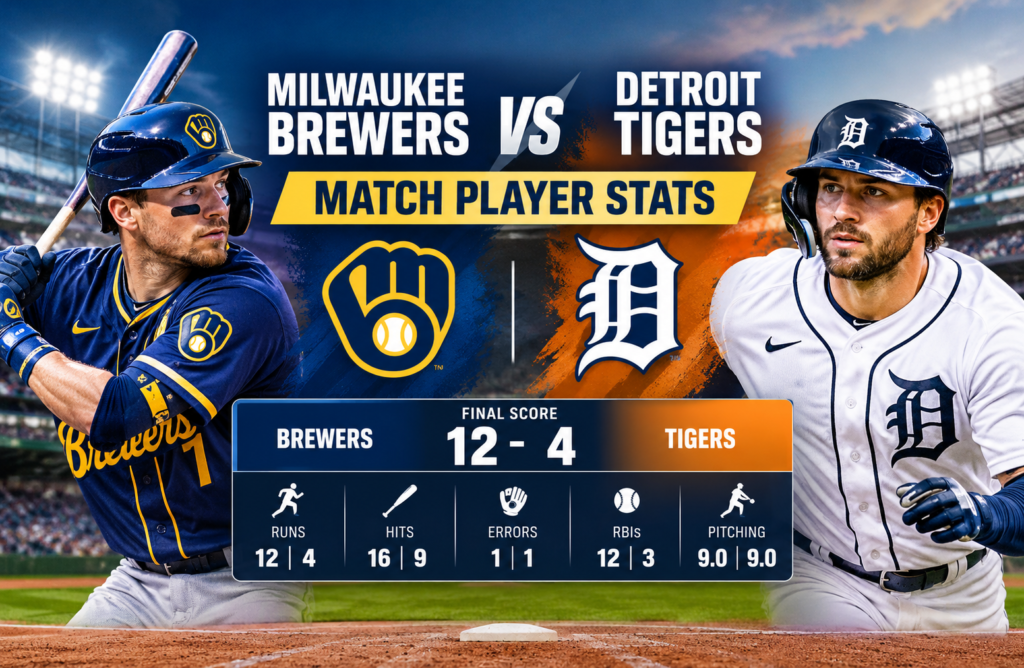 milwaukee brewers vs detroit tigers match player stats