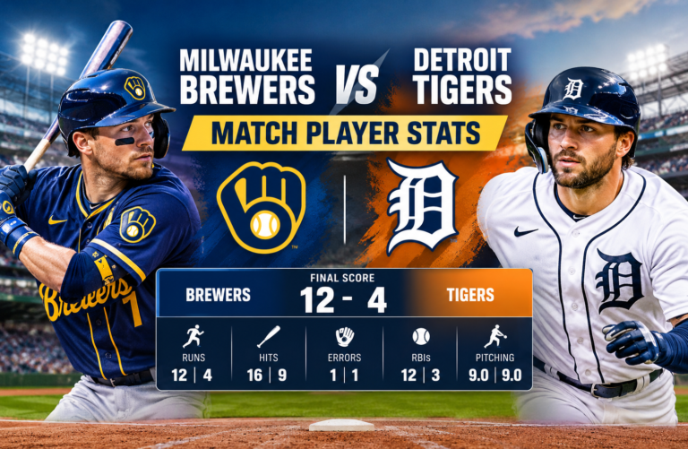 milwaukee brewers vs detroit tigers match player stats