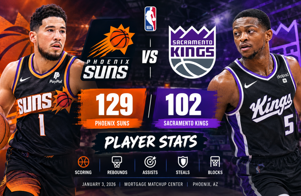 Phoenix Suns vs Sacramento Kings Match Player Stats