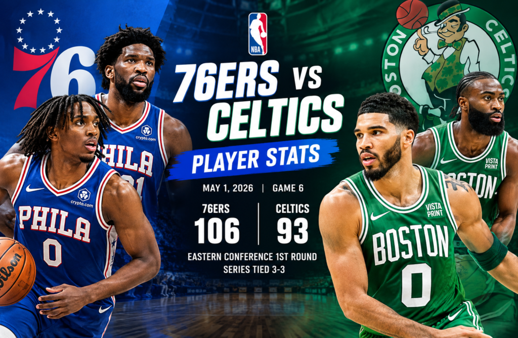 76ers vs Boston Celtics Match Player Stats
