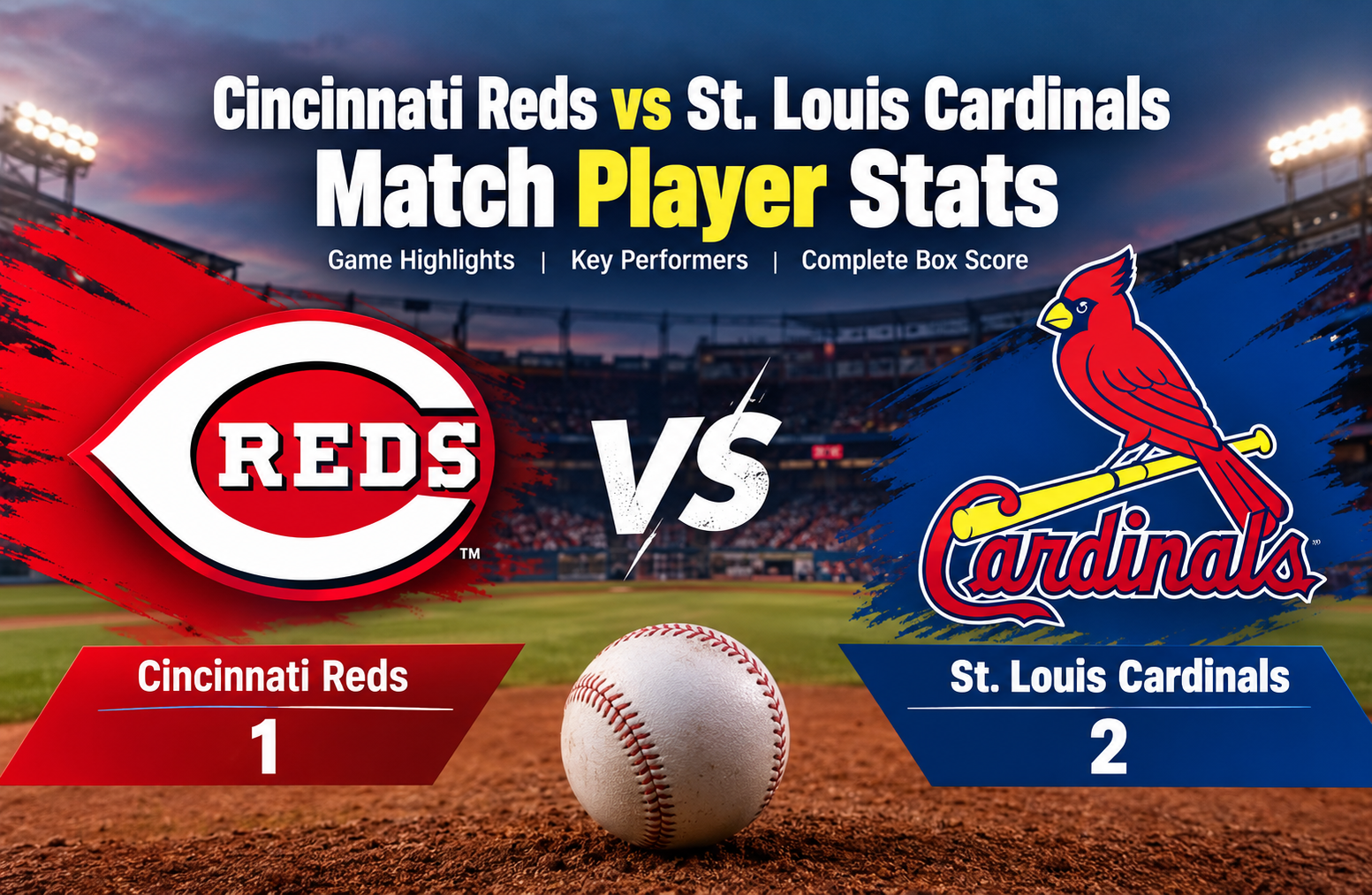 Cincinnati Reds vs St. Louis Cardinals Match Player Stats