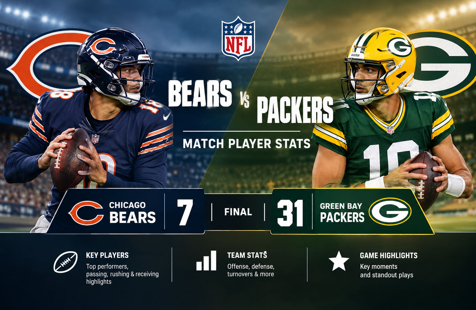 Chicago Bears vs Green Bay Packers Match Player Stat
