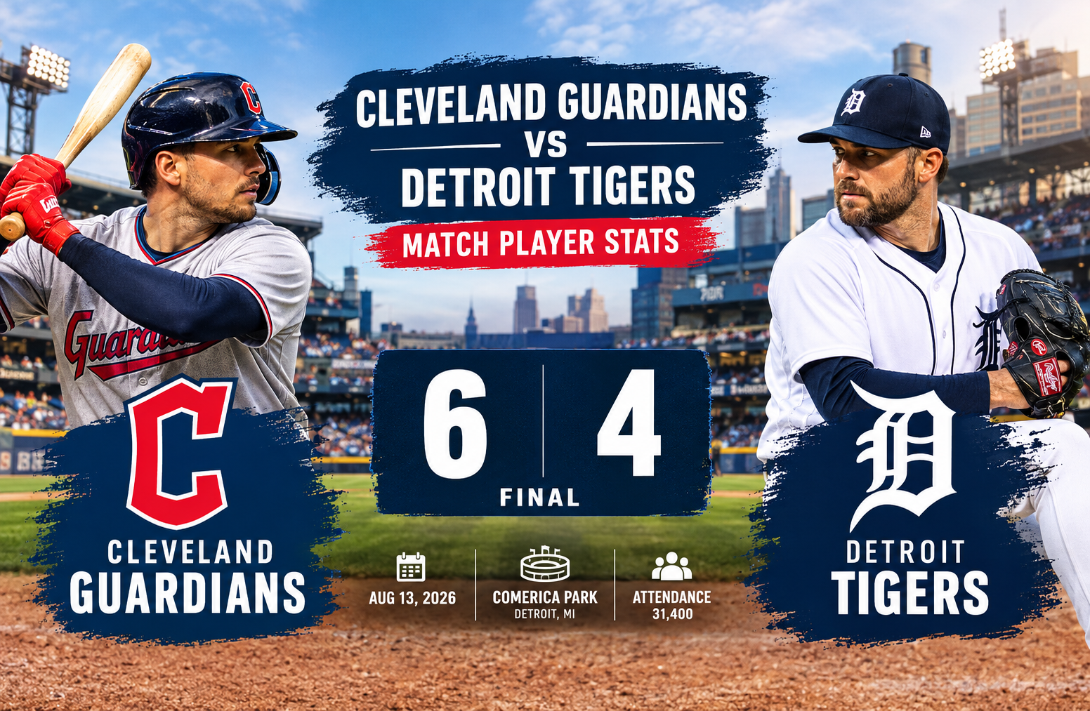 Cleveland Guardians vs Detroit Tigers Match Player Stats