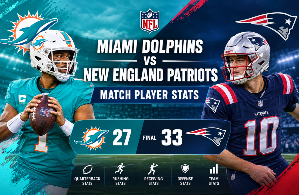 Miami Dolphins vs New England Patriots Match Player Stats