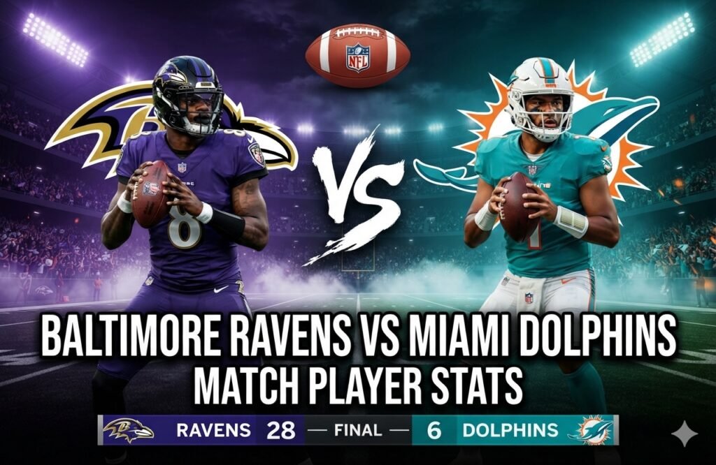miami dolphins vs baltimore ravens match player stats