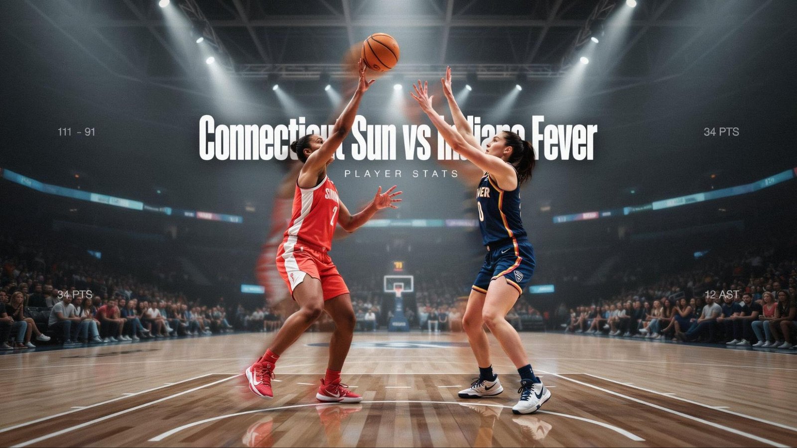 connecticut sun vs indiana fever match player stats