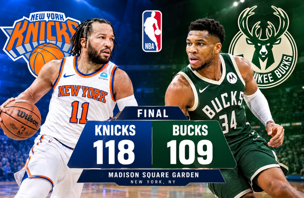 Knicks vs Milwaukee Bucks Match Player Stats