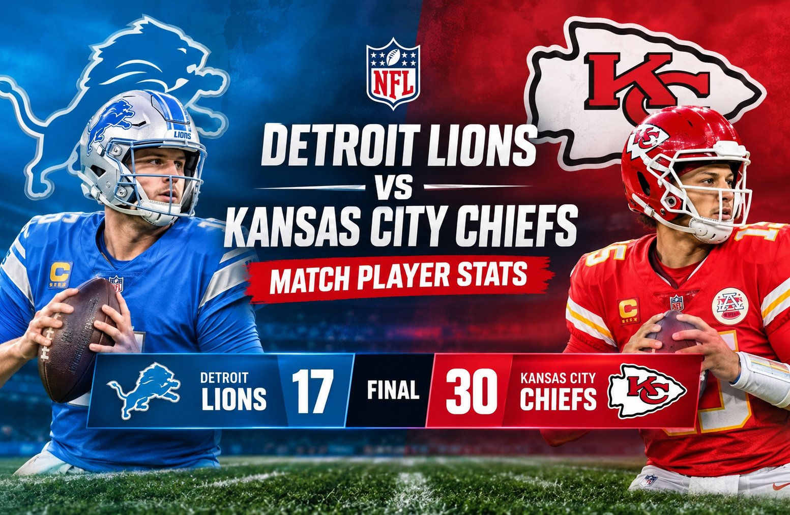 Detroit Lions vs Kansas City Chiefs Match Player Stats