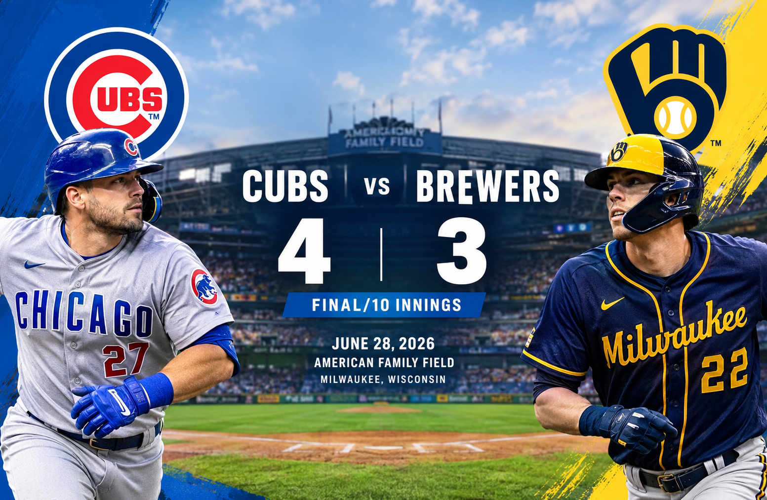 Chicago Cubs vs Milwaukee Brewers Match Player Stats