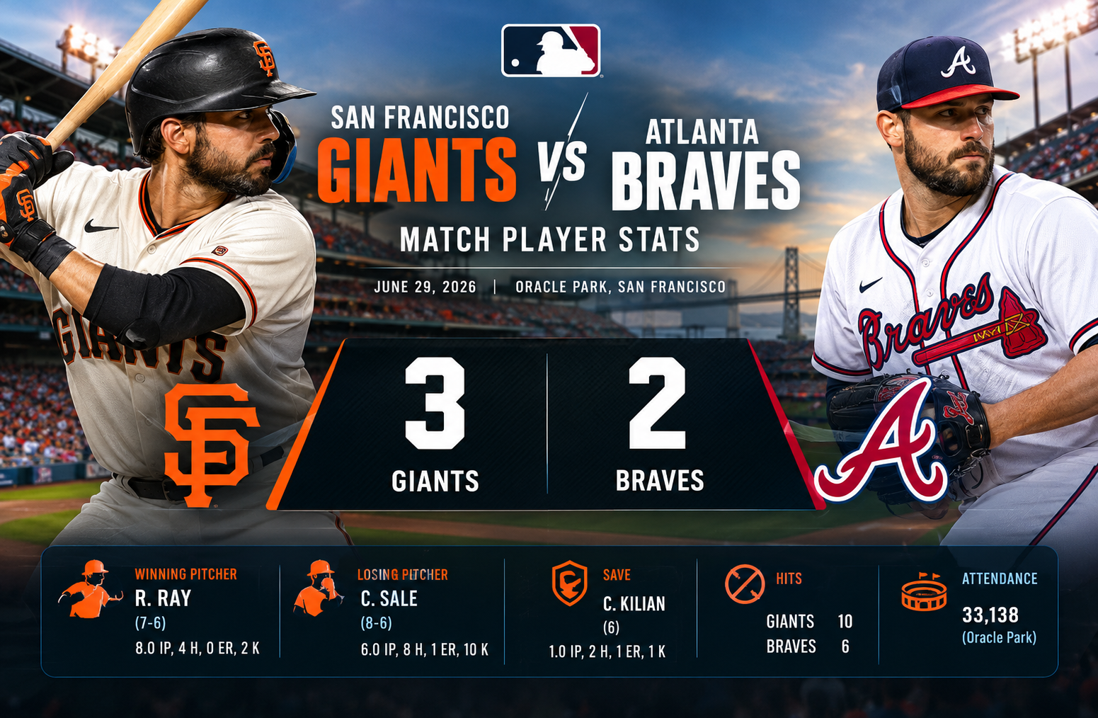 San Francisco Giants vs Atlanta Braves Match Player Stats