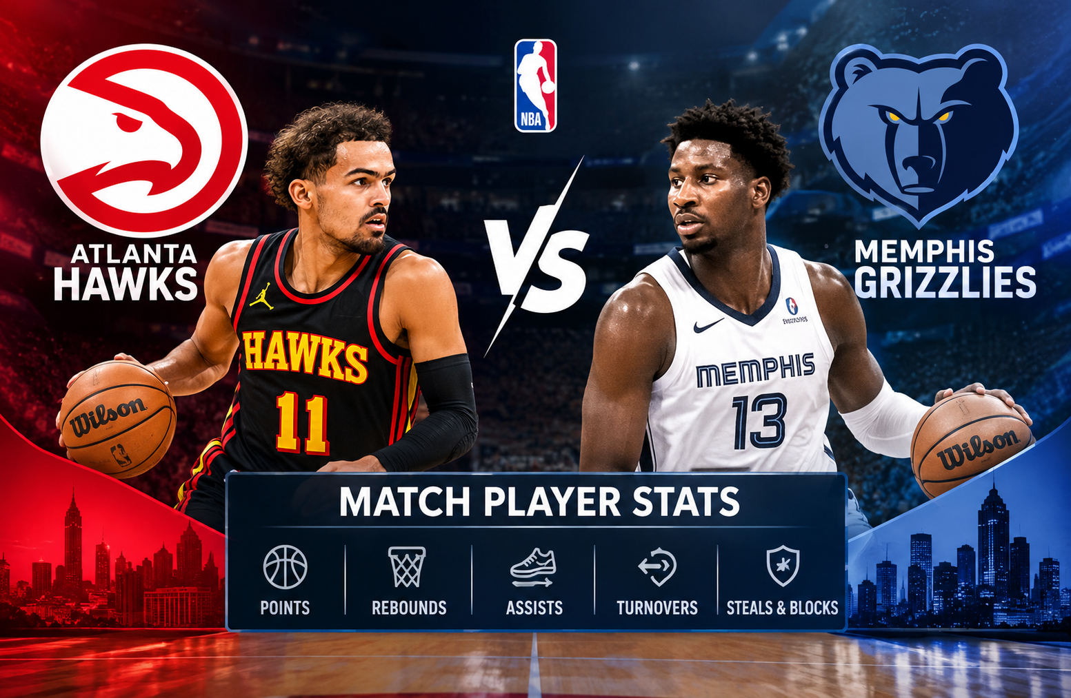 Atlanta Hawks vs Memphis Grizzlies Match Player Stats